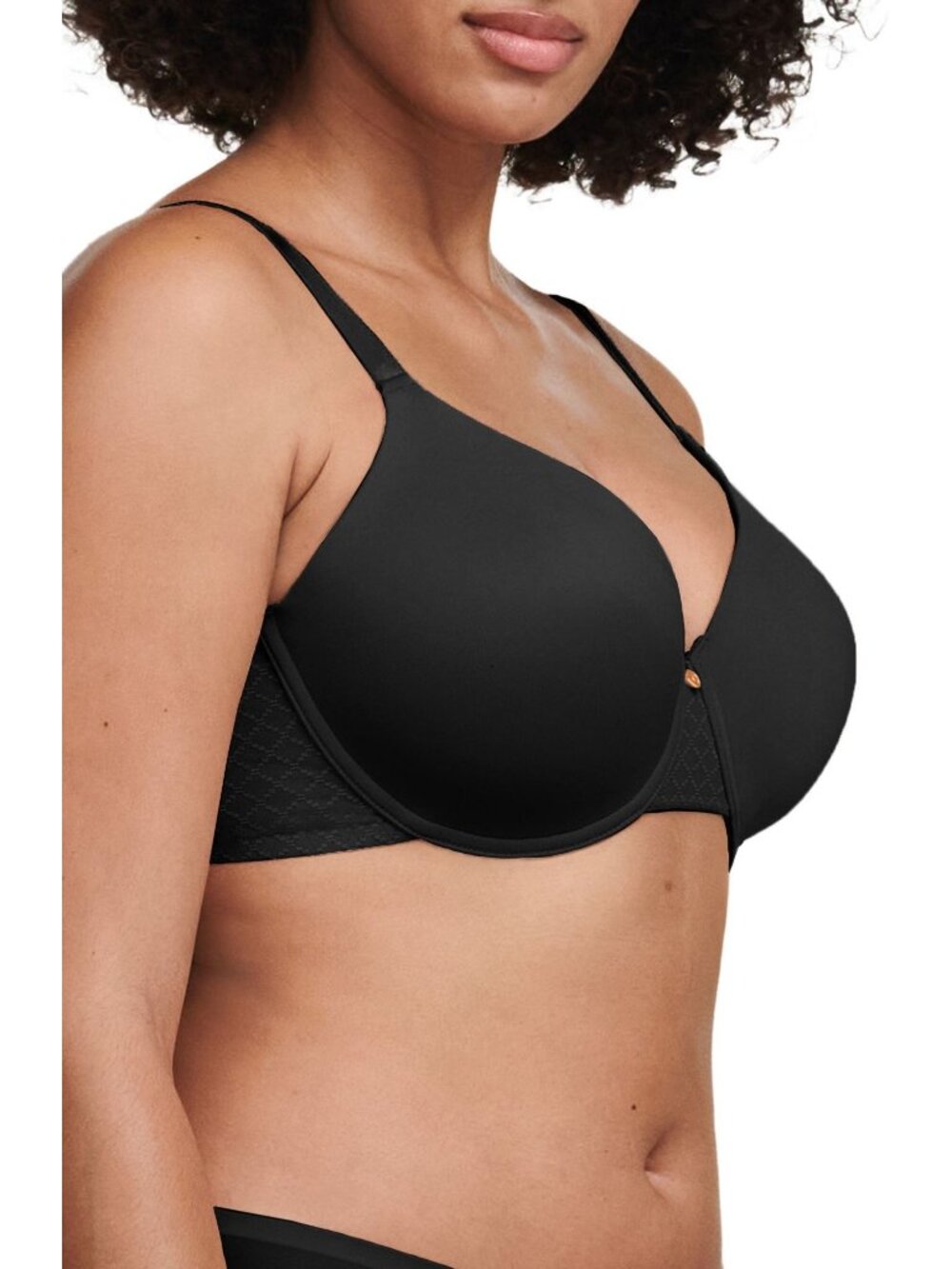 🆕CHANTELLE Norah Chic T-Shirt Underwire Bra 34DDD Black #16M6 - Picture 3 of 10